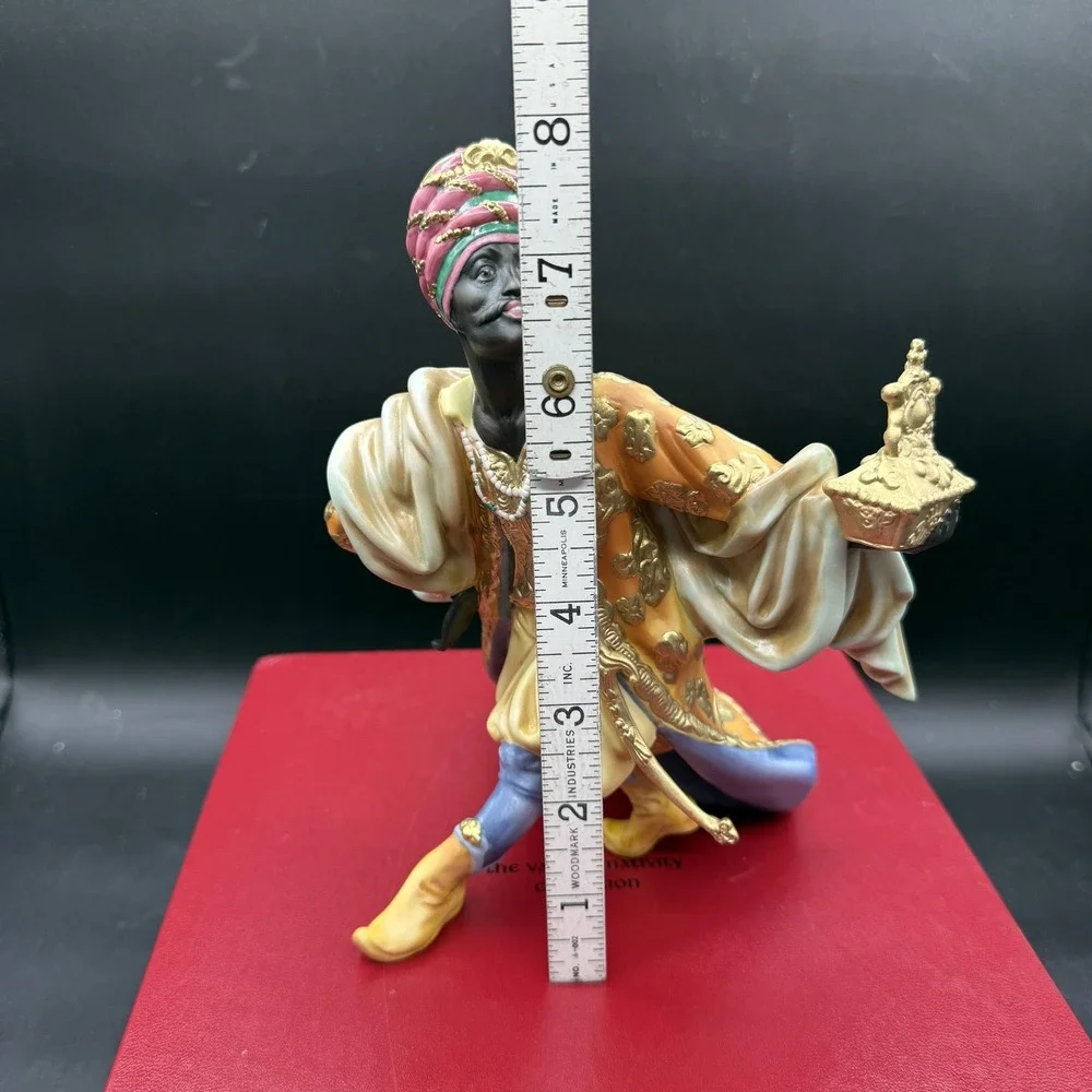 The Vatican Nativity Balthazar Figurine Porcelain Limited Edition Multicolor Med